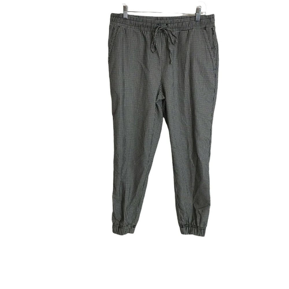 Zac & Rachel Gingham Checkered Jogger Pants Womens Large Pull On Pockets Cropped